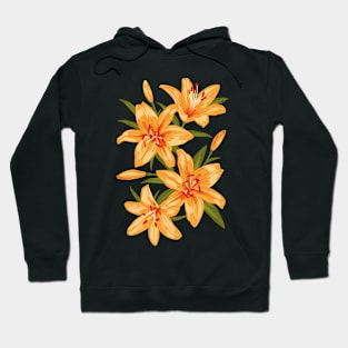 Orange Lilies. Flower illustration Hoodie